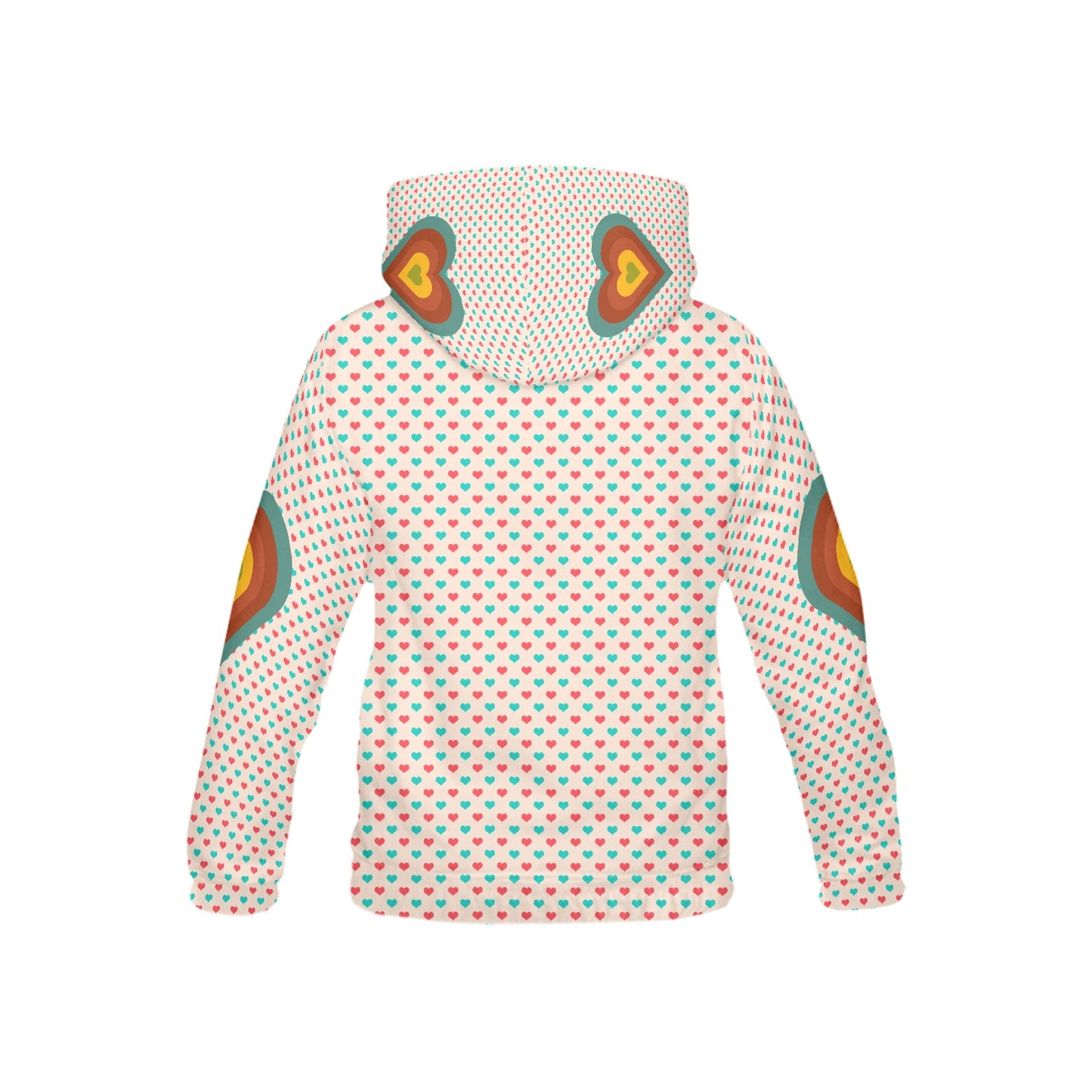 Heart Pattern and Graphic Children's Hoodie-My Bright Side Clothing