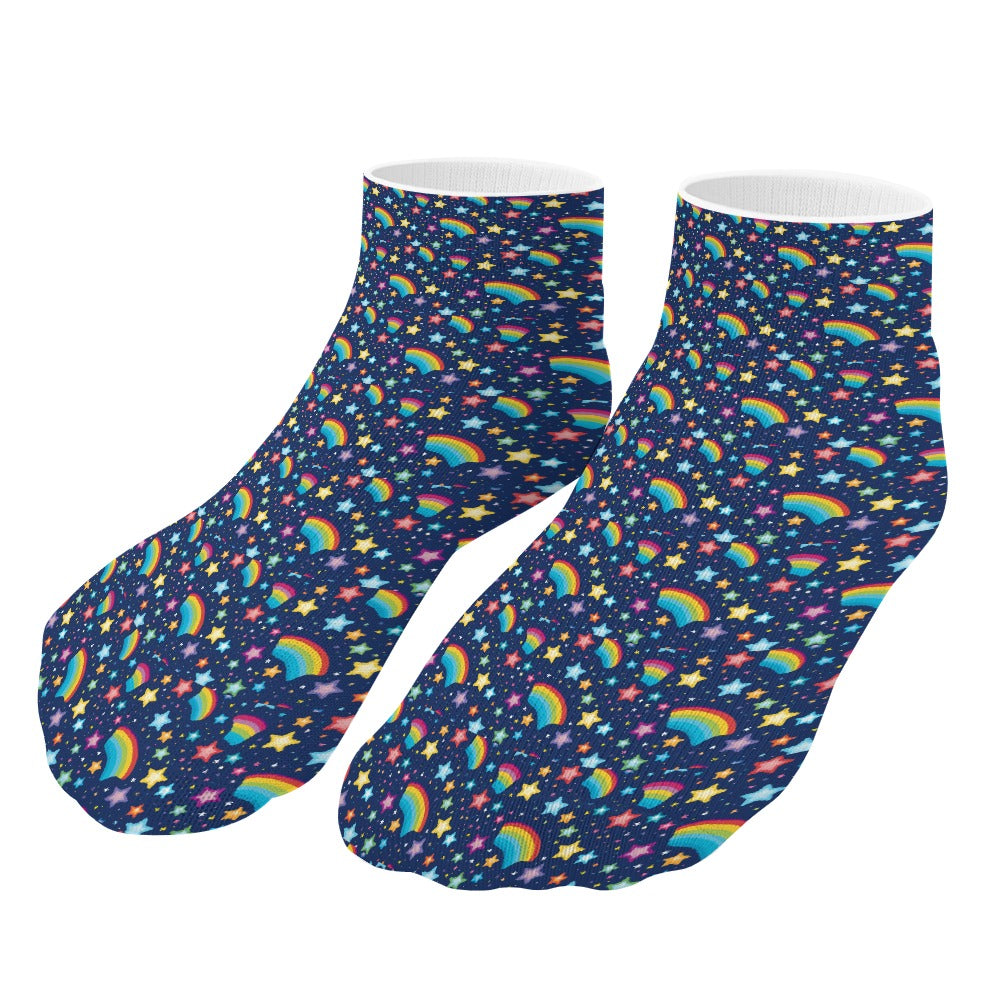 Navy Blue Rainbow Pattern Children's Comfortable Socks -5 Pairs -MyBrightSideClothing