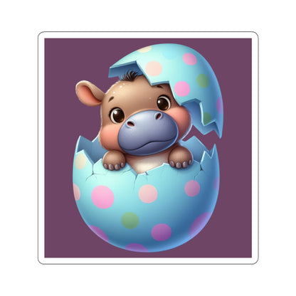 Cute and Sweet Little Hippo Easter Egg -Kiss-Cut Sticker-My Bright Side Clothing