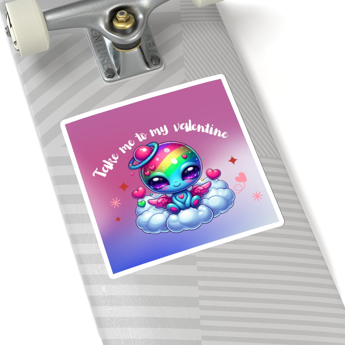 Take me to my Valentine cute baby Alien Valentine Kiss-Cut Sticker-My Bright Side Clothing