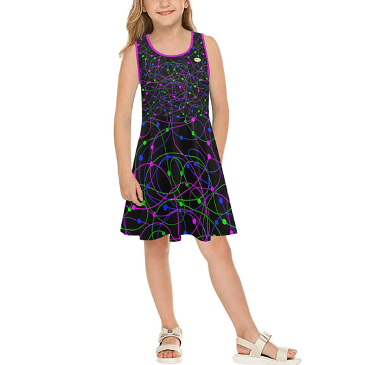 Beautiful Black Swirls Children's Sleeveless Sundress-My Bright Side Clothing