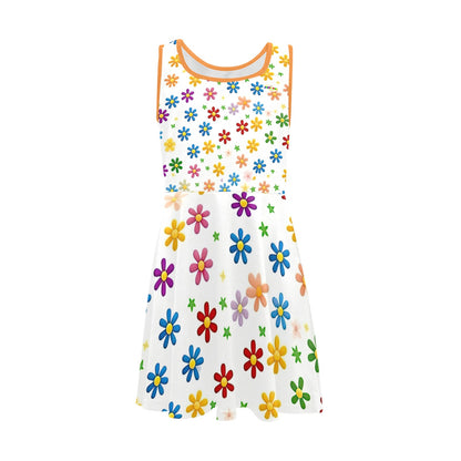 Beautiful Rainbow Floral Children's Sleeveless Sundress -My Bright Side Clothing