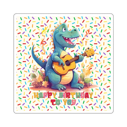 Cute Happy Birthday Dino Kiss-Cut Sticker-My Bright Side Clothing