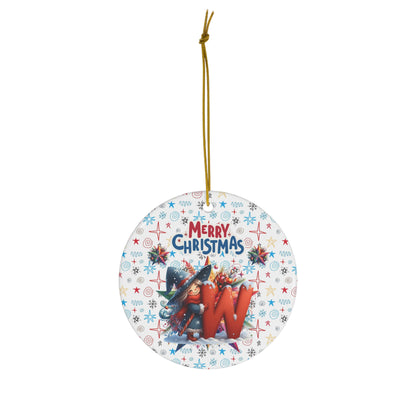 Letter W Cute Christmas Witch ceramic ornament(A-Z Collection)-My Bright Side Clothing