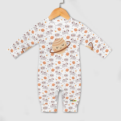 Hello Baby Cute Unicorn and Planets Pattern and Graphic Baby Romper-My Bright Side Clothing