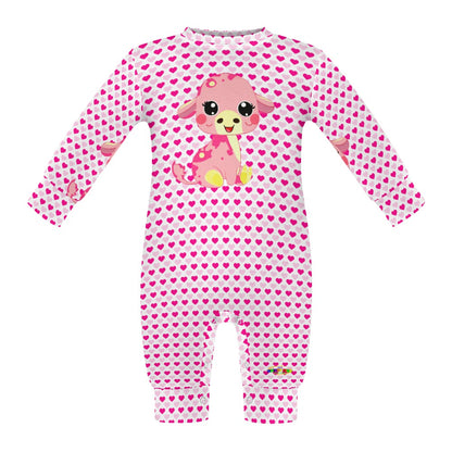 Cute Cartoon Baby Pink Cow Baby Romper-My Bright Side Clothing