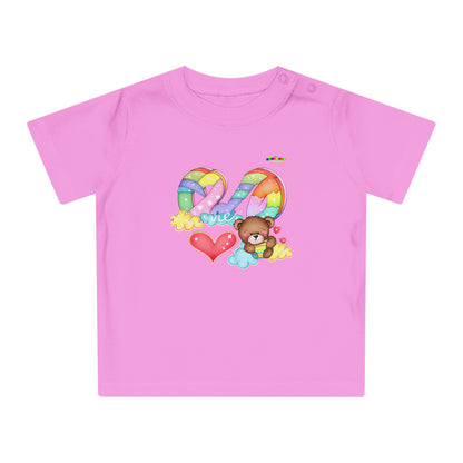 Cute Rainbow Heart Teddy Bear Graphic Baby T-Shirt-mybrightsideclothing.com