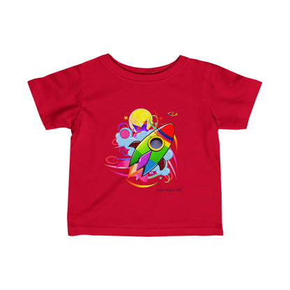 Cute Love Blast Off Rocket Ship Graphic Infant Fine Jersey Tee  -My Bright Side Clothing