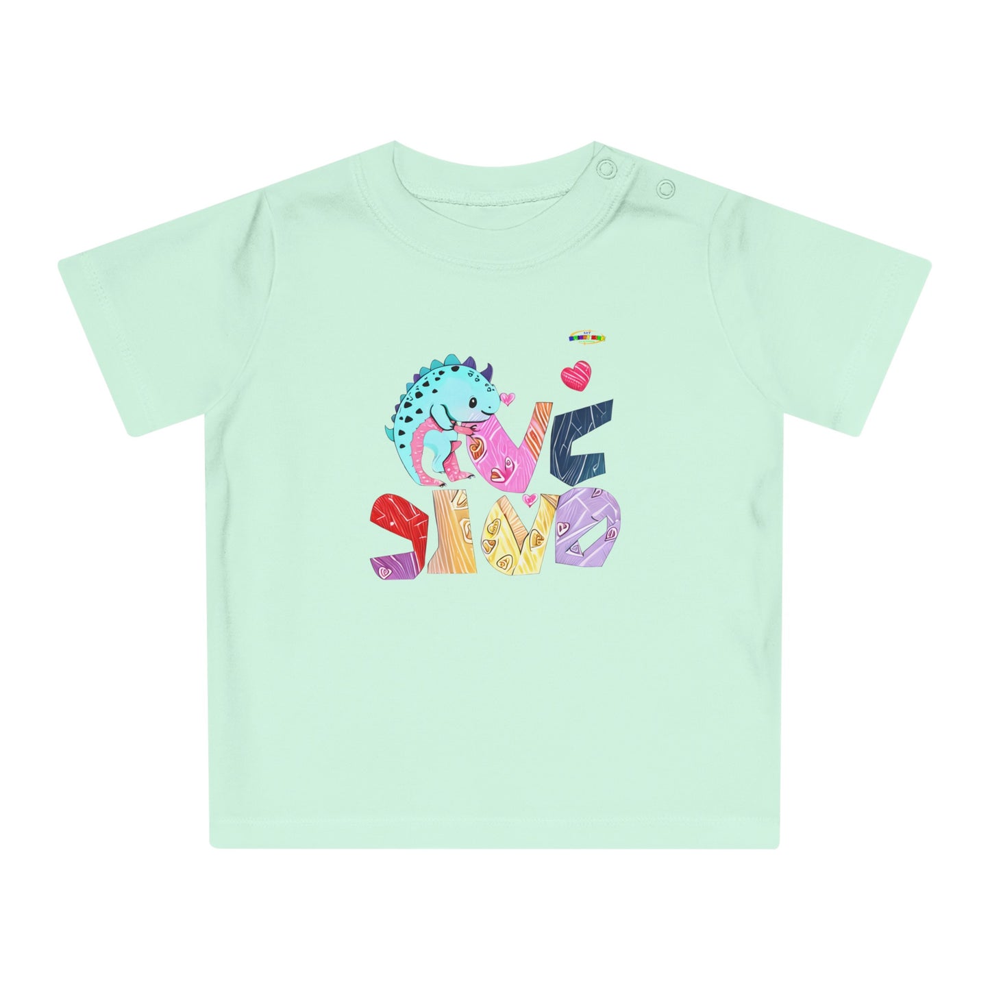 Cute Roaring Dino Love Graphic Baby T-Shirt-mybrigtsideclothing.com