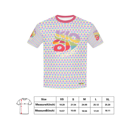 Rainbow Pastel Bright mind bright life subliminal message Pattern and Logo Children's T-shirt -My Bright Side Clothing