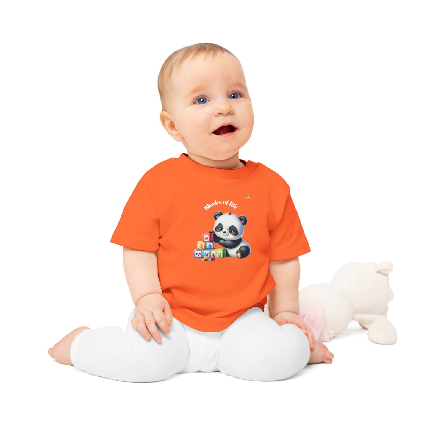 Cute Baby Panda Bear Building Blocks Graphic  Baby T-Shirt-My Bright Side Clothing