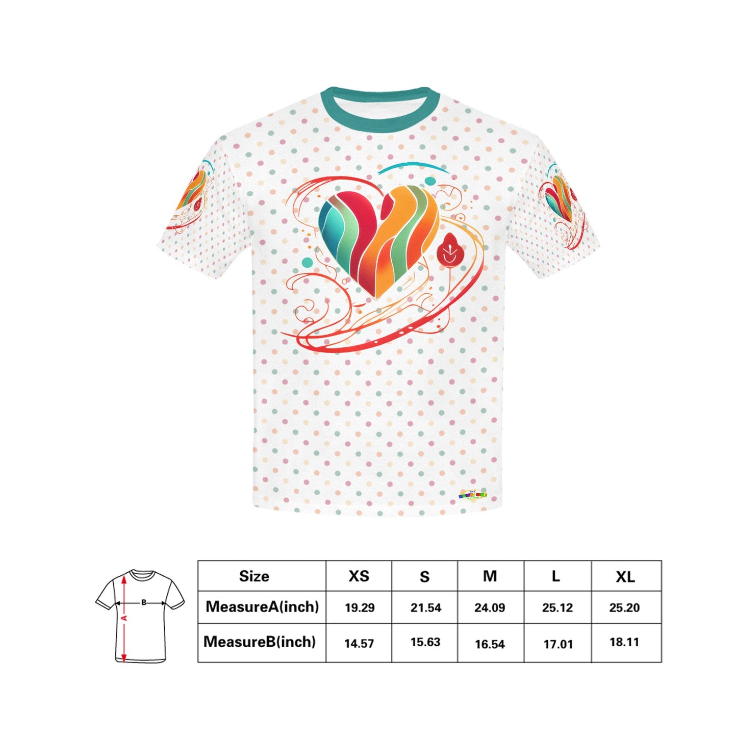 Heart  Pattern and Logo Children's T-shirt-My Bright Side Clothing