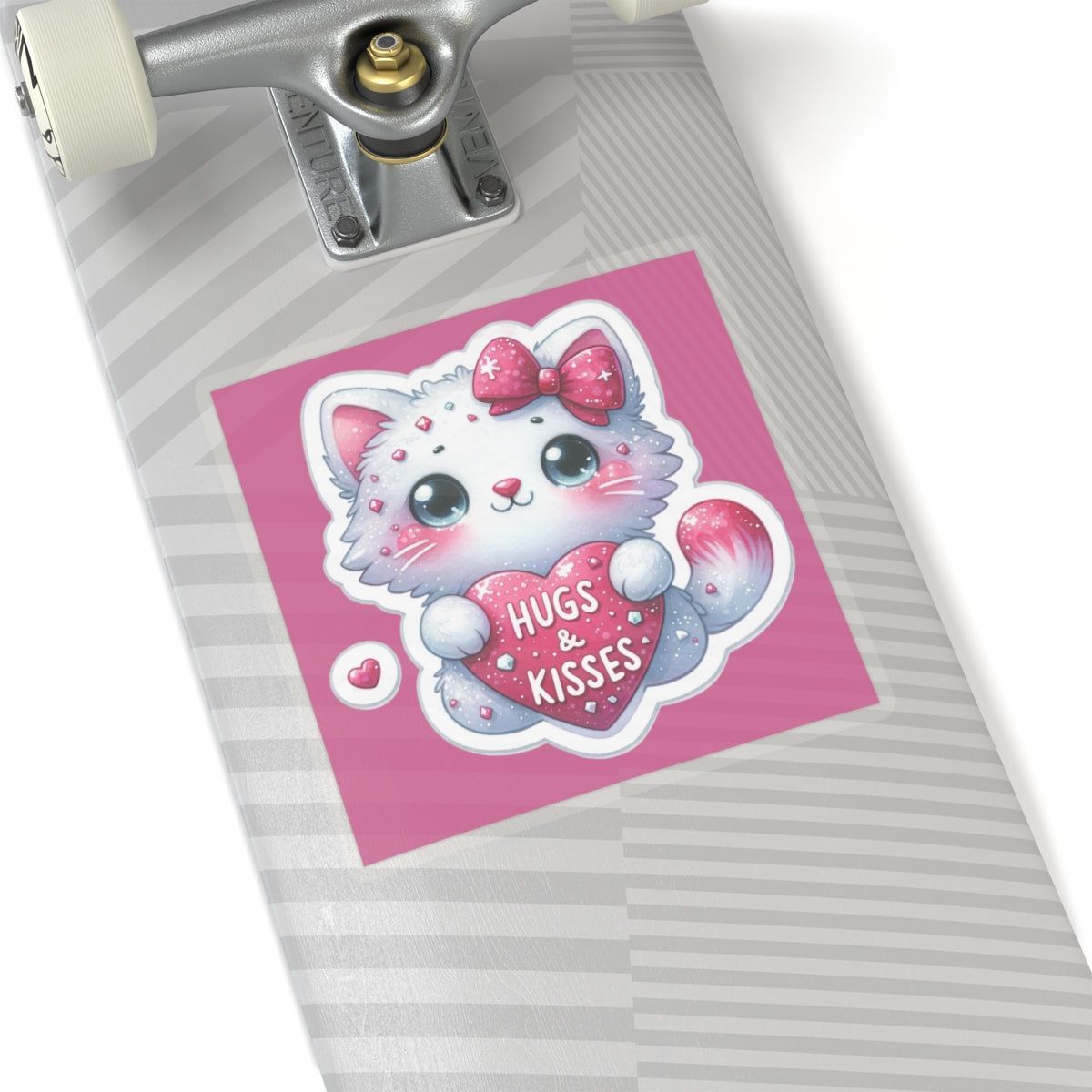 Cute and Sweet Happy Valentines Kitten-Kiss-Cut Sticker-My Bright Side Clothing