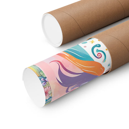 Just Making Magic-Beautiful Rainbow Flower Unicorn Matte Vertical Poster-My Bright Side Clothing