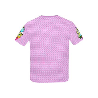 Pink Fun Alphabet Graffiti Pattern Children's T-shirt-My Bright Side Clothing