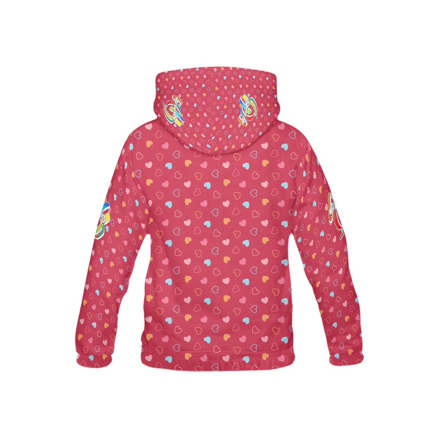 Beautiful Rainbow Red Heart Pattern and Graphic-Children's Hoodie- My Bright Side Clothing