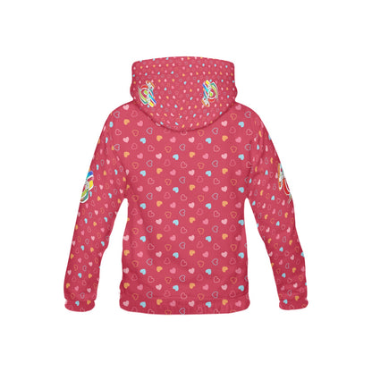 Beautiful Rainbow Red Heart Pattern and Graphic-Children's Hoodie- My Bright Side Clothing