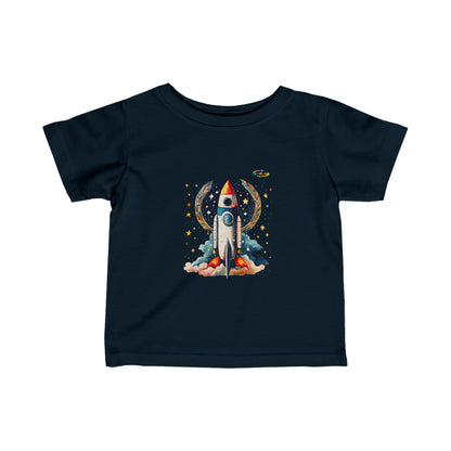 Cute Rocket Ship Infant Fine Jersey Tee-My Bright Side Clothing