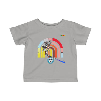 Cute Retro Rainbow Little Sports Logo Infant Fine Jersey Tee--MyBrightSideClothing