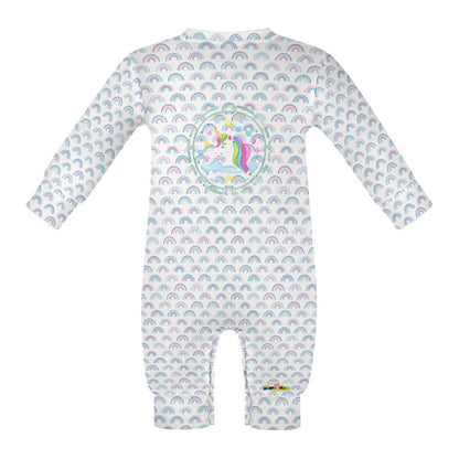 Cute Pastel Unicorn Rainbow Logo Baby Romper -My Bright Side Clothing