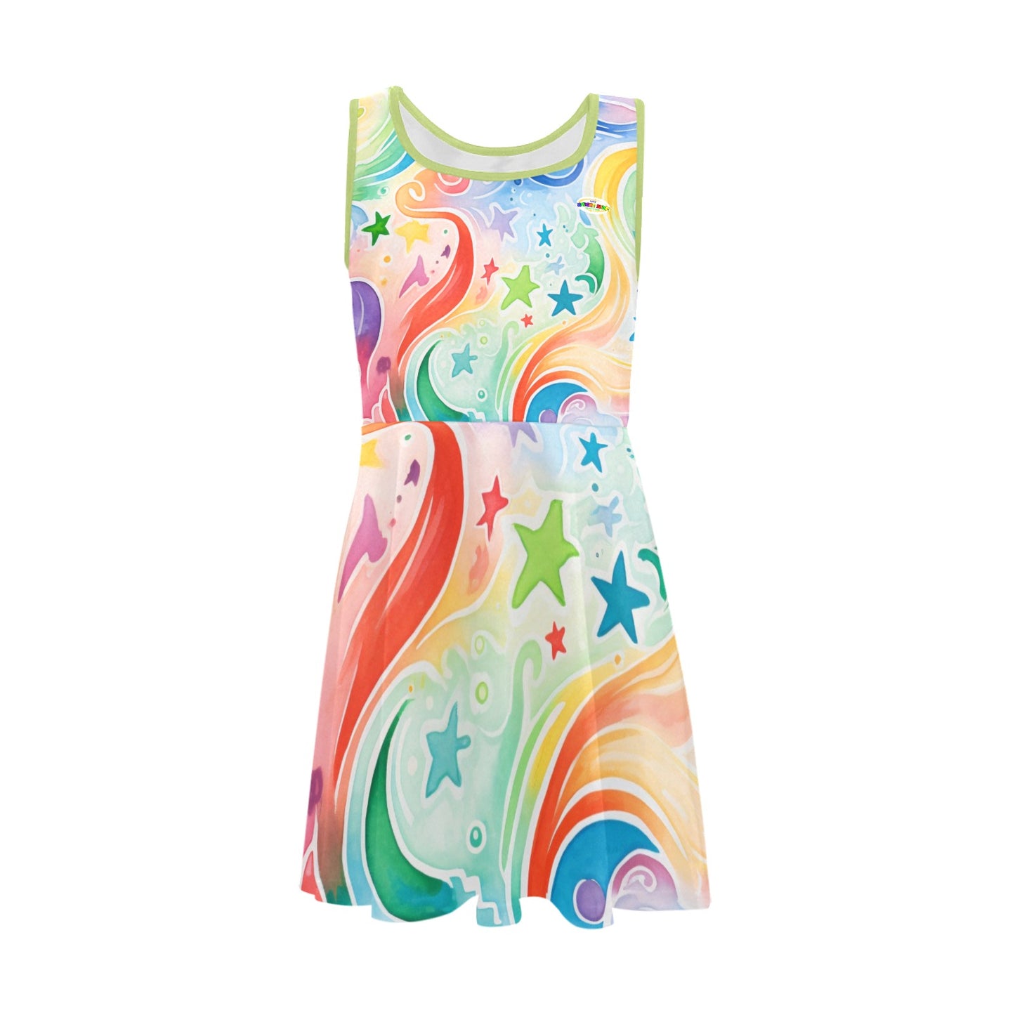 Beautiful Rainbow Pastel Swirls Children's Sleeveless Sundress  -My Bright Side Clothing