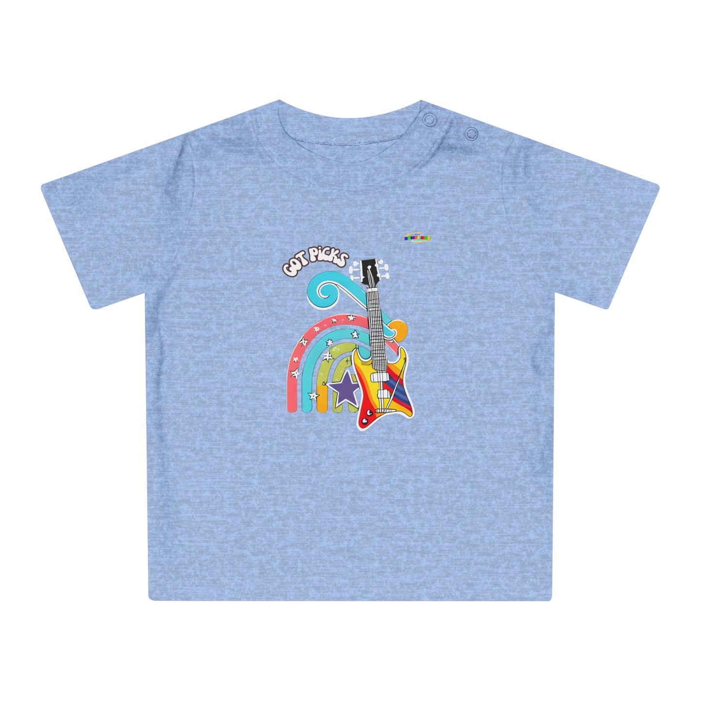 Got Picks cute rainbow guitar logo Fleece Baby T-Shirt-MyBrightSideClothing