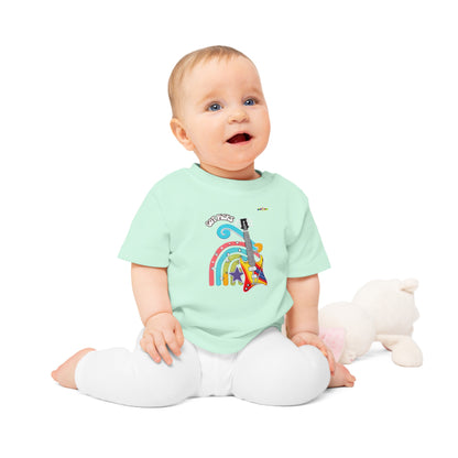 Got Picks cute rainbow guitar logo Fleece Baby T-Shirt-MyBrightSideClothing