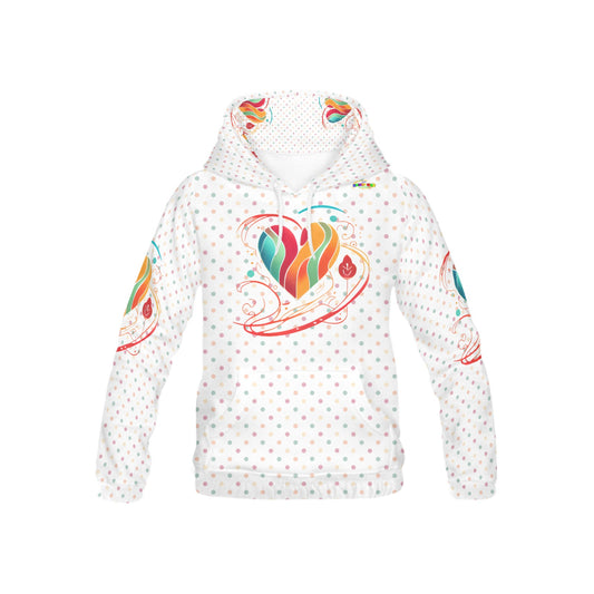 Rainbow Heart Pattern and Logo Children's Hoodie-My Bright Side Clothing