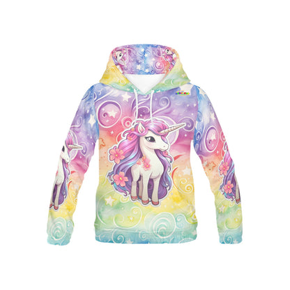 Beautiful Pastel Floral Rainbow Unicorn Children's Hoodie -My Bright Side Clothing