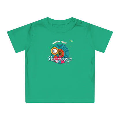 Cute Groovy Tunes Retro record Logo Baby T-Shirt -MyBrightSideClothing