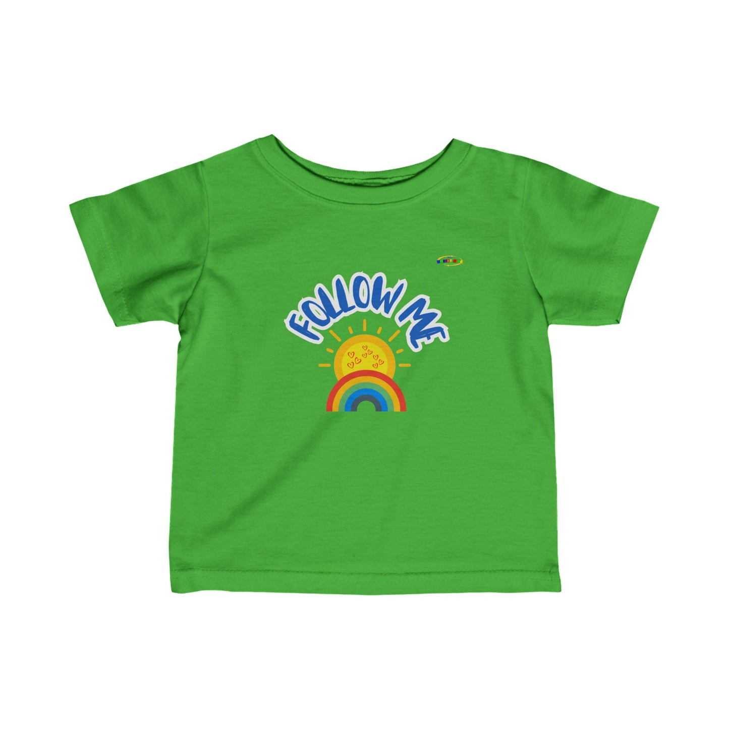 Cute Follow Me Rainbow and Sun Logo-Infant Fine Jersey Tee-My Bright Side Clothing