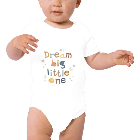 Baby Powder Organic Short Sleeve Bodysuit Dream Big Little One Neutral