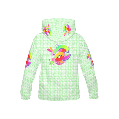 Pastel Green Rainbow Abstract Graphic Children's Hoodie-My Bright Side Clothing