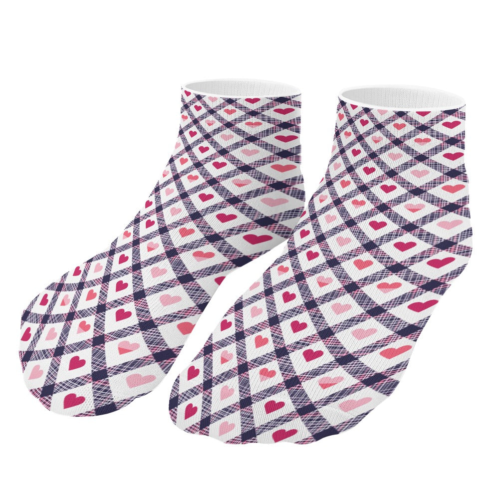 Heart Checkered Pattern Children's Comfortable Socks -5 Pairs -MyBrightSideClothing