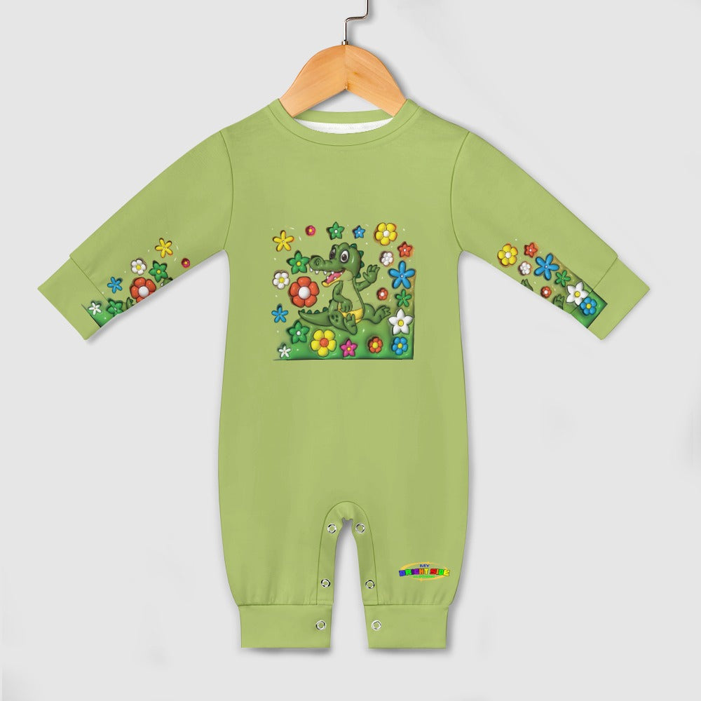 Cute Colourful Cartoon Alligator Baby Romper-My Bright Side Clothing