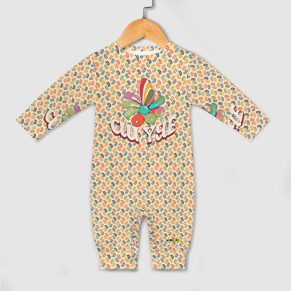 Cute Groovy Pattern and Logo Baby Romper  -My Bright Side Clothing