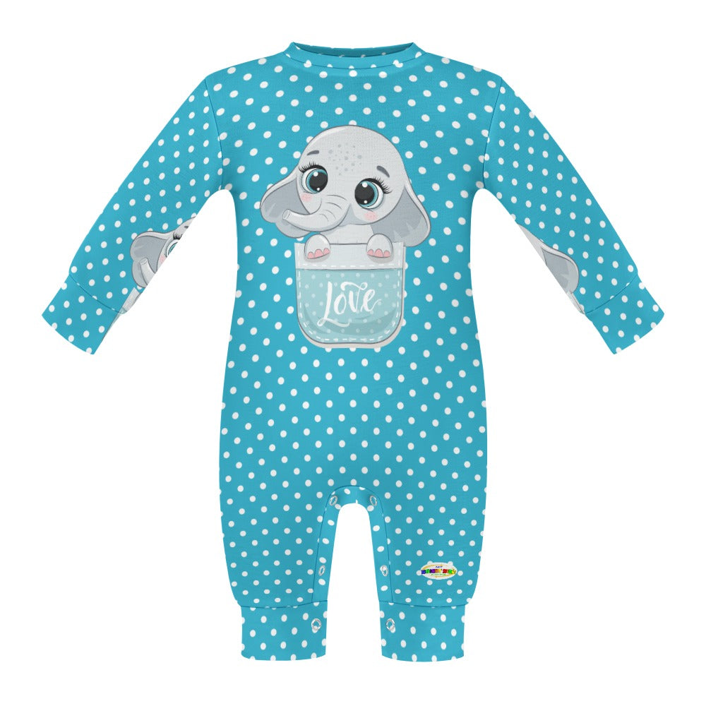 Cute Love Baby Elephant Pocket Friend Baby Romper-My Bright Side Clothing