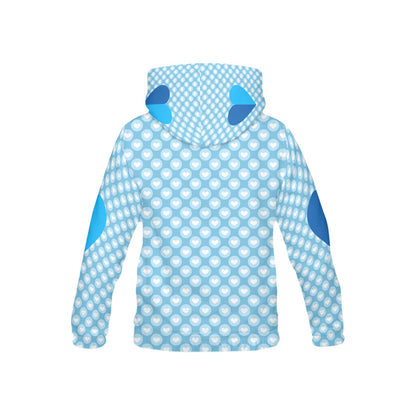 Beautiful Blue Heart Pattern Children's Hoodie-My Bright Side Clothing