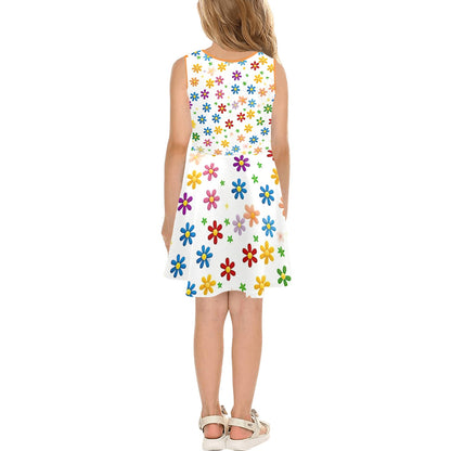 Beautiful Rainbow Floral Children's Sleeveless Sundress -My Bright Side Clothing