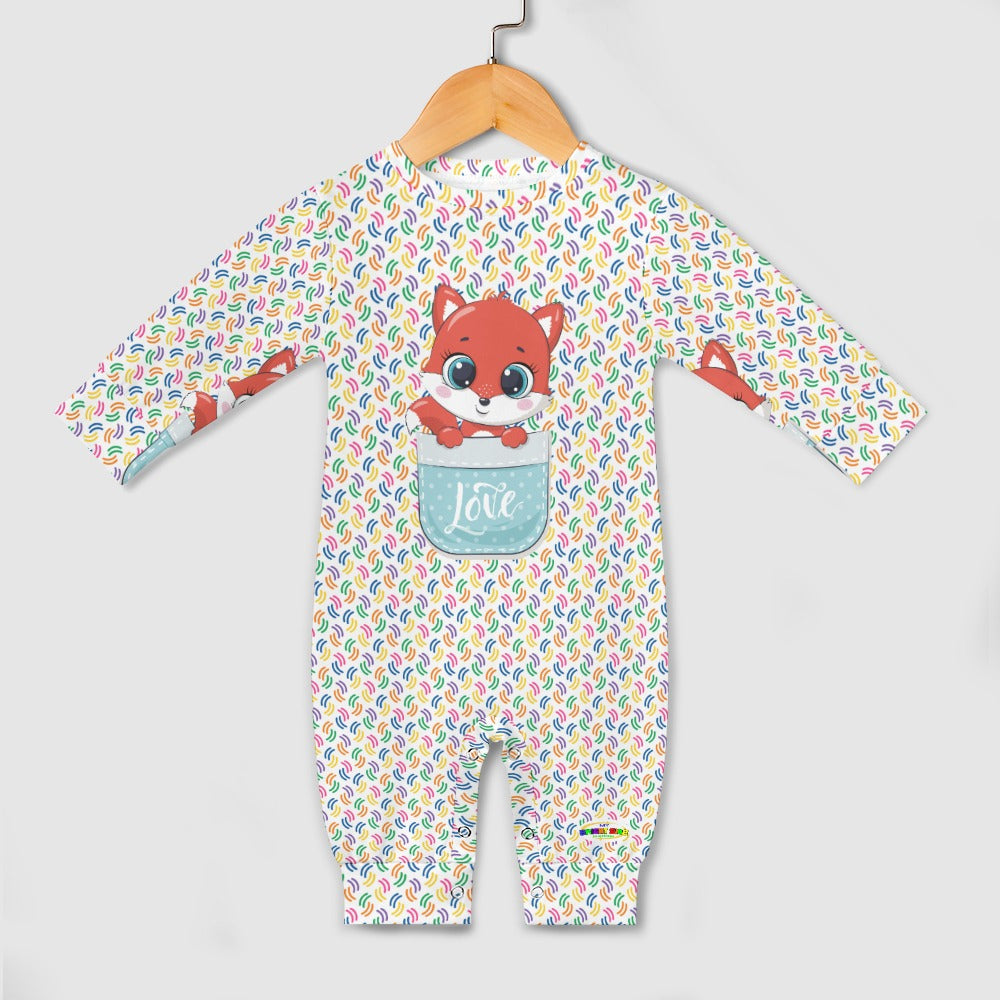 Cute Love Baby Fox Pocket Friend Baby Romper-My Bright Side Clothing