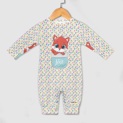 Cute Love Baby Fox Pocket Friend Baby Romper-My Bright Side Clothing