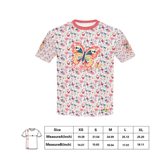 Beautiful Rainbow Butterfly Graphic and Pattern Children's T-shirt My Bright Side Clothing