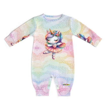 Cute Pastel Rainbow Unicorn Ballerina Baby Romper -My Bright Side Clothing.com