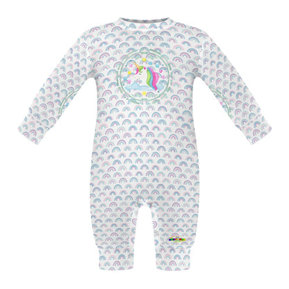 Cute Pastel Unicorn Rainbow Logo Baby Romper -My Bright Side Clothing