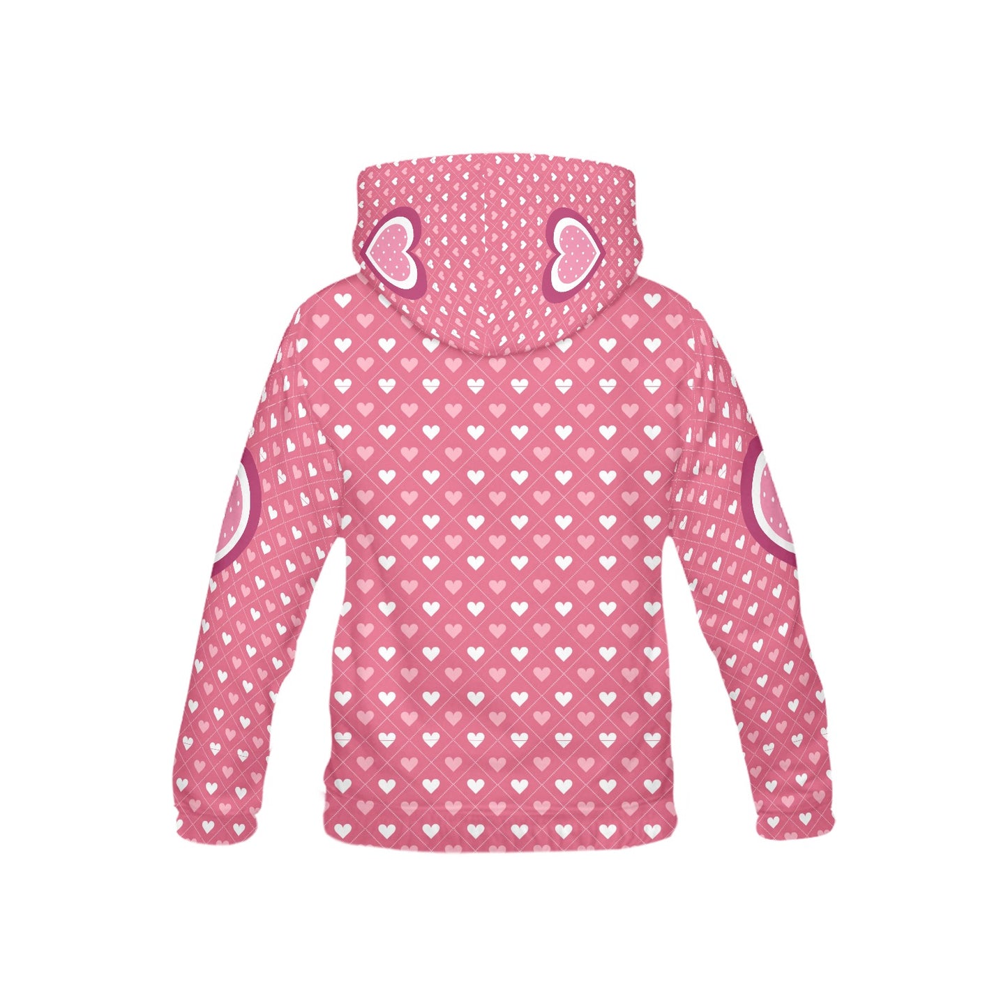 Beautiful Pink Heart Pattern Children's Hoodie-My Bright Side Clothing