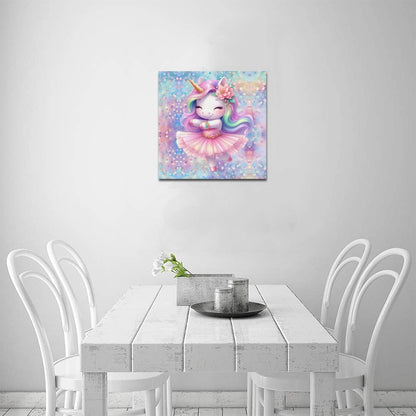 Cute colourful Baby Ballerina Unicorn graphic Canvas Print 16"x16"-My Bight Side Clothing