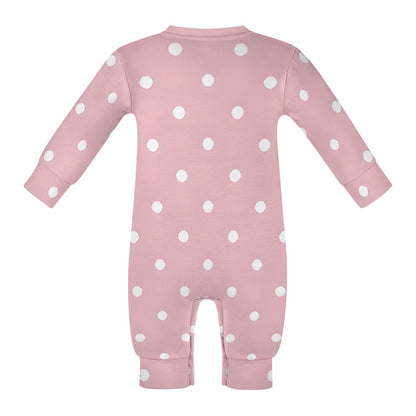 Cute Pink & White Polka dot Spots Baby romper