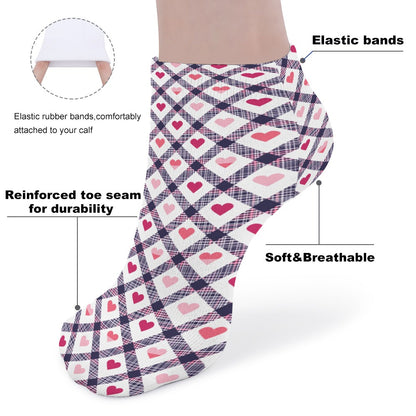 Heart Checkered Pattern Children's Comfortable Socks -5 Pairs -MyBrightSideClothing