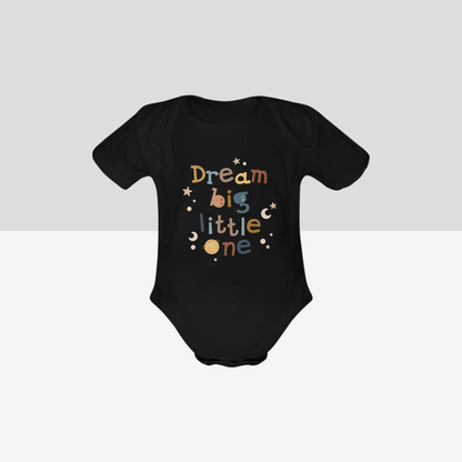 Organic Short Sleeve Baby Bodysuit Dream Big Neutral