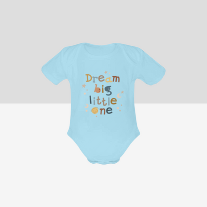 Organic Short Sleeve Baby Bodysuit Dream Big Neutral